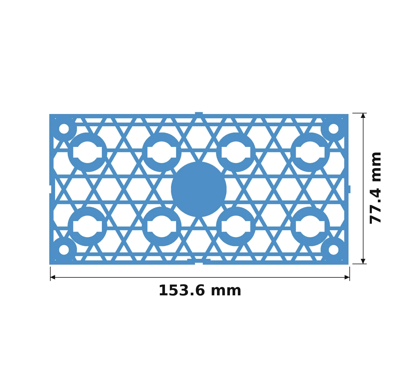 AquaVoxel Std8 plate: 153.6 by 77.4 mm
